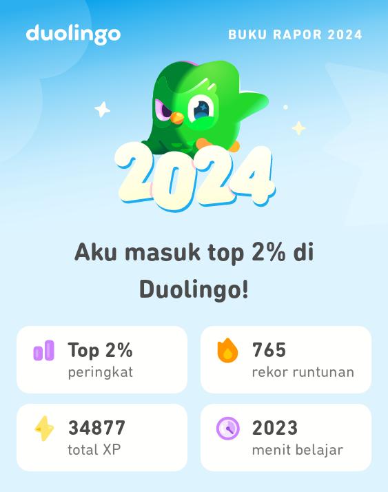 Top 2% Duolingo Achievement